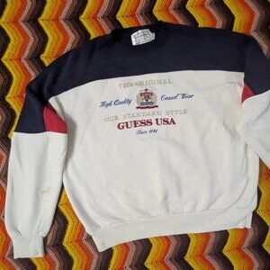 Size L Vintage 90s Guess Sweatshirt USA Georges Marciano Embroidered h141